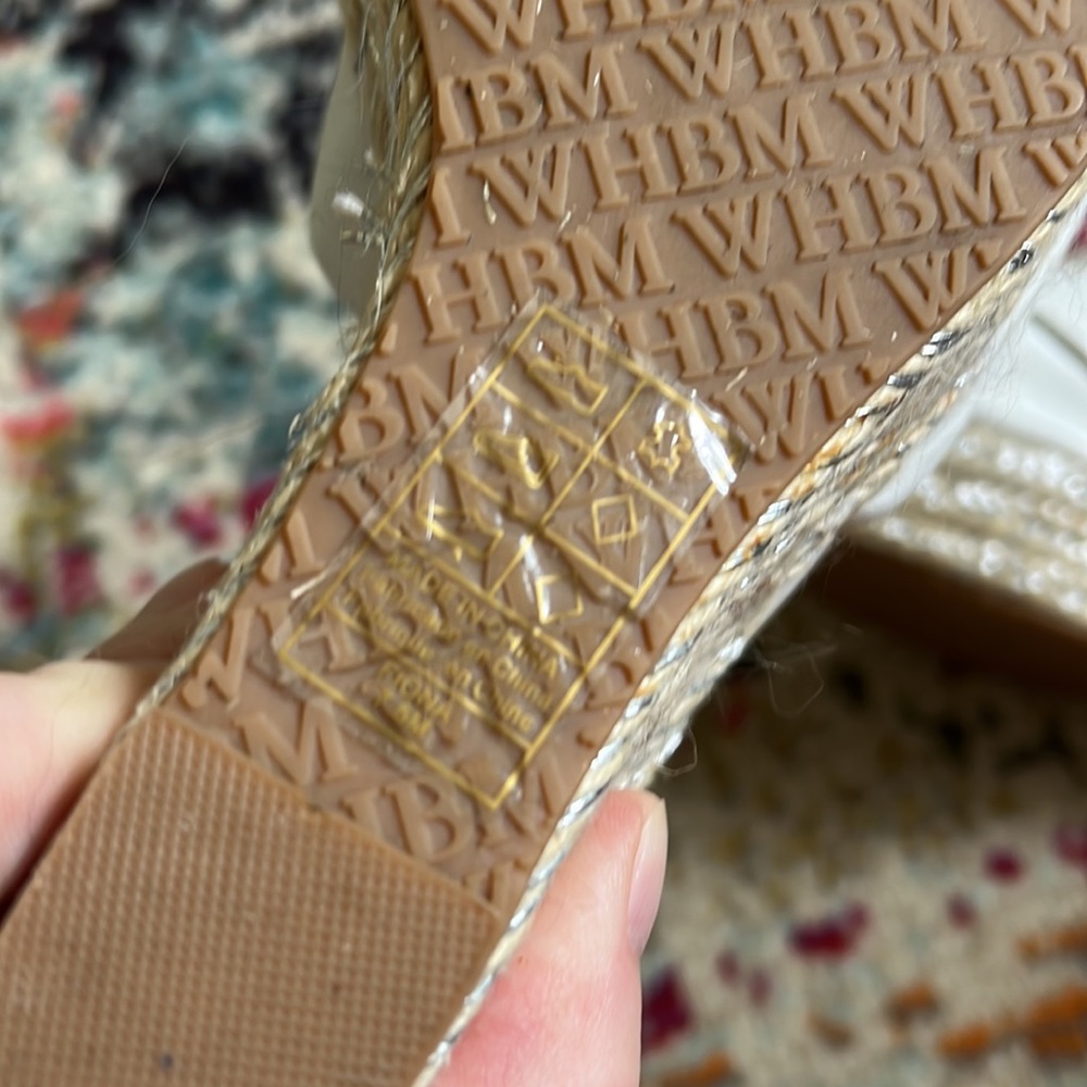 whbm white bow espadrille wedges - Picture 6 of 7